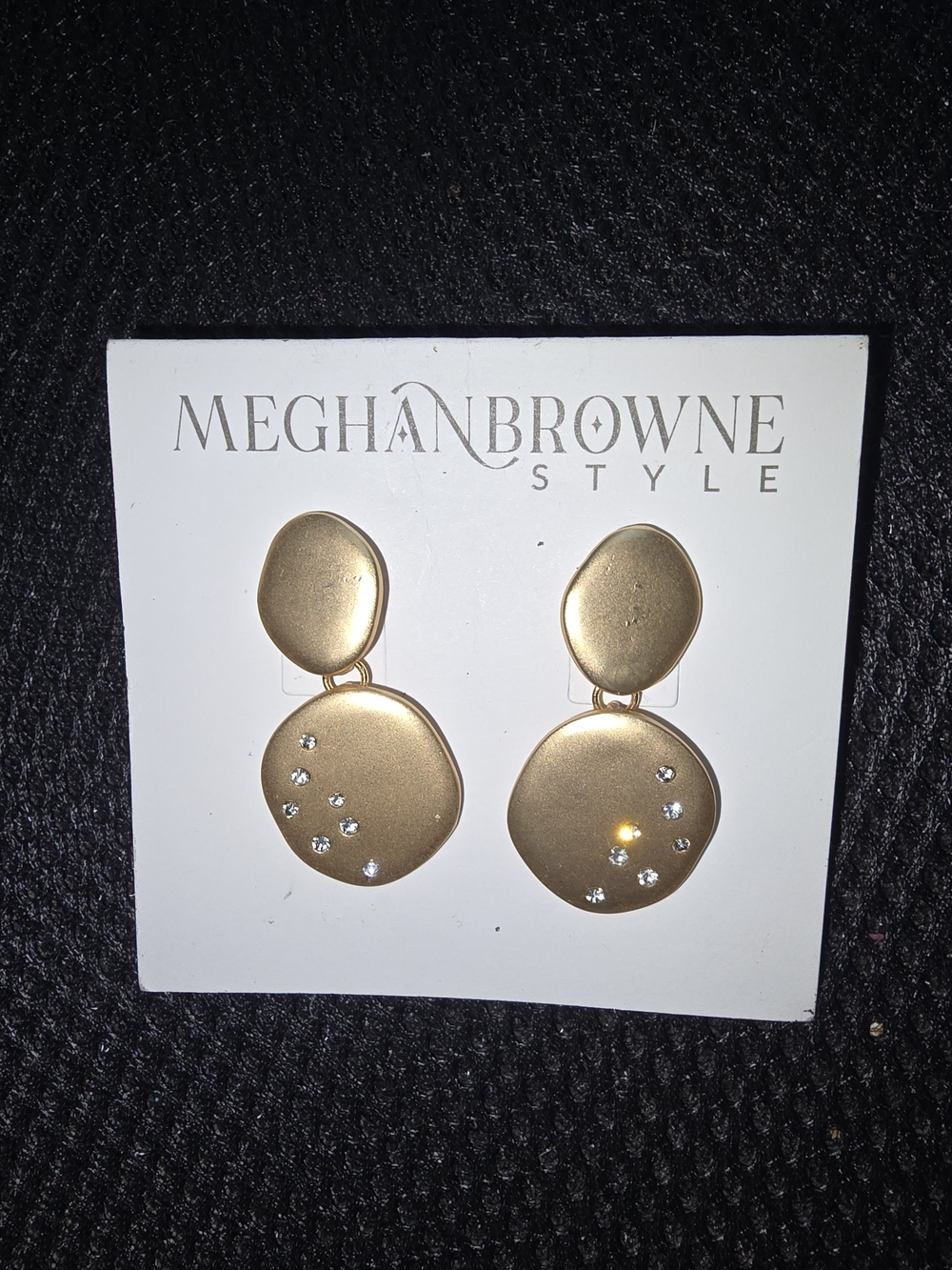 Style Gold Drop Earrings with Crystal Accents